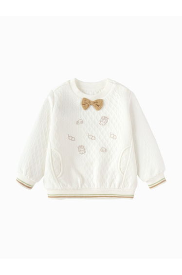 Boys' Sweatshirt with Front Bow and Embroiderey