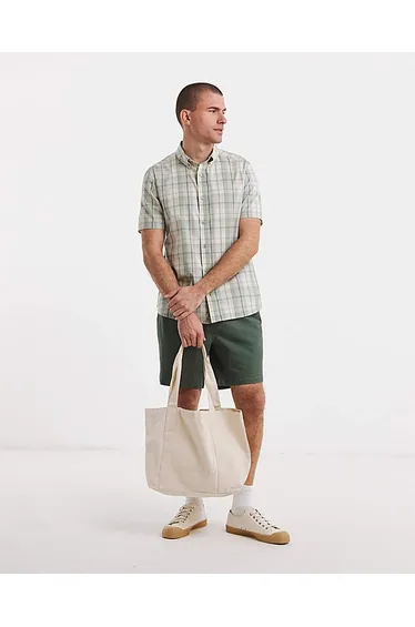 قميص أكسفورد كاروهات بأكمام قصيرة