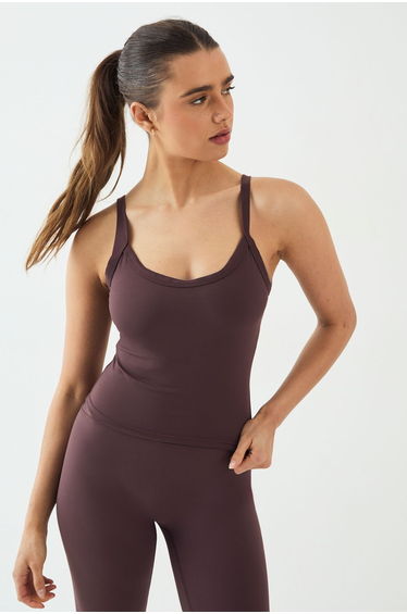 DSGN Studio Ultra Sculpt Thick Binding Vest Top - chocolate
