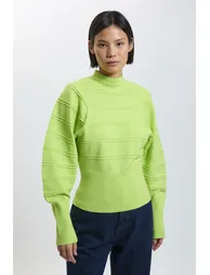 Petite Wool Look Rib Detail Long Sleeve Knitted Top