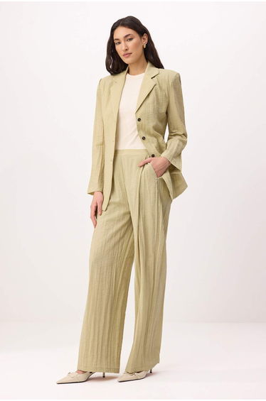 Khaki Regular Finike Plain Woven Under&Over Hijab Set - Top and Bottom Set