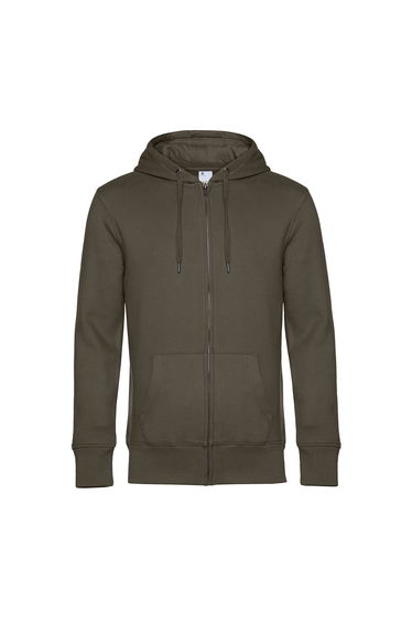 B&C Mens King Zipped Hoodie - Khaki