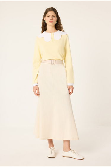 SHIRT COLLAR SWEATSHIRT