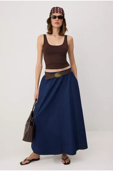 تنورة ماكسي زرقاء