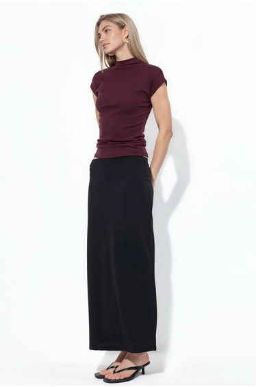 BUSEM Midi Straight Crepe Skirt