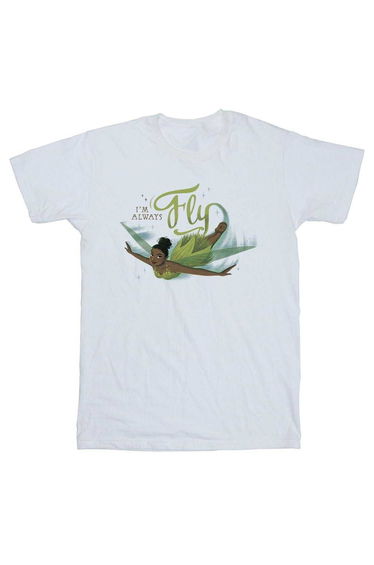 Peter Pan And Wendy Girls I´m Always Flying Tinker Bell Cotton T-Shirt - White
