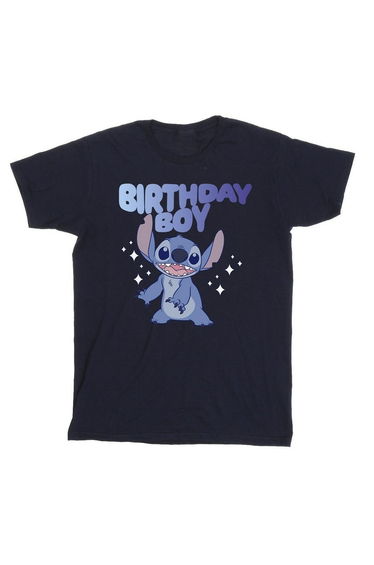 Lilo & Stitch Boys Birthday Boy Stars T-Shirt - Navy Blue