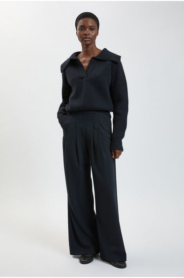 Pinstripe Wide Leg Tailored Trouser