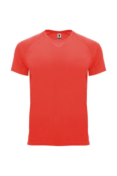 Roly Mens Bahrain Short-Sleeved Sports T-Shirt - Fluorescent Coral