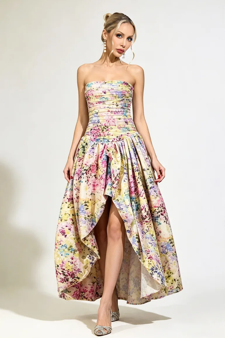 Harlowe Yellow Floral Printed Maxi Dress
