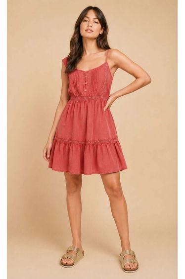 Pink Ruffle Mini Dress