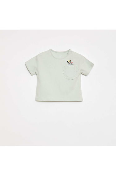 Minnie Mouse Disney Short-Sleeved T-Shirt with Ruffled Pocket Grey
