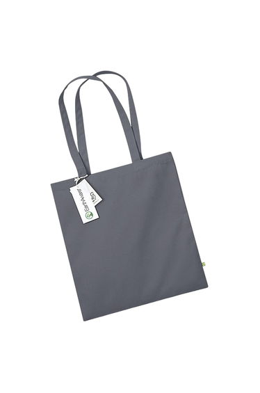 Westford Mill EarthAware Organic Bag For Life Tote Bag - Graphite Grey