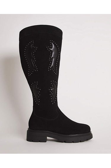 Western Chunky Knee Boots Ex Wide SC