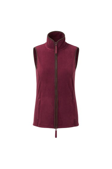 Premier Womens/Ladies Artisan Fleece Gilet - Burgundy/Brown