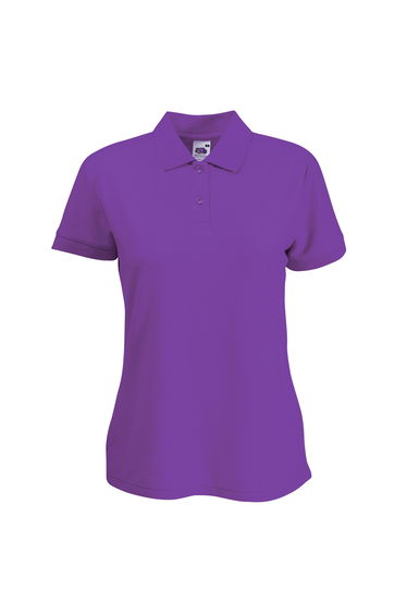 Fruit Of The Loom Womens Lady-Fit 65/35 Short Sleeve Polo Shirt - Purple