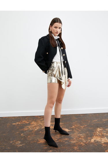 Medium Rise Mini Sequined Skort