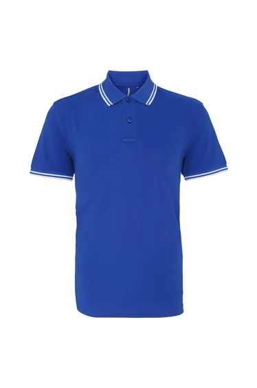 Asquith & Fox Mens Classic Fit Tipped Polo Shirt - Royal/White