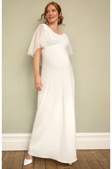 Maternity Pleated A-Line Maxi Dress