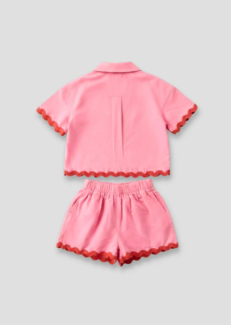 Brooke Ric Rac Trim Short And Shirt Set - 5