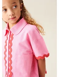 Brooke Ric Rac Trim Short And Shirt Set - 2