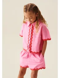 Brooke Ric Rac Trim Short And Shirt Set - 3