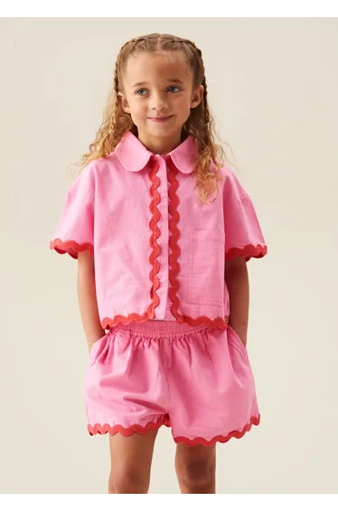 Brooke Ric Rac Trim Short And Shirt Set