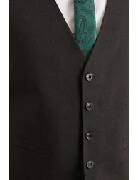 Tailored Fit Charcoal Essential Waistcoat - 1