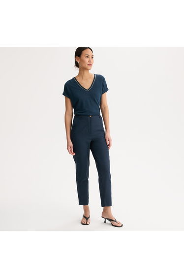 Ankle Grazer Cigarette Trousers in Linen/Viscose