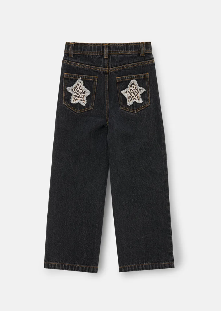 Piper Leopard Star Applique Wide Leg Jean - 6