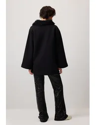 FAUX FUR COLLAR SWEATSHIRT - 5