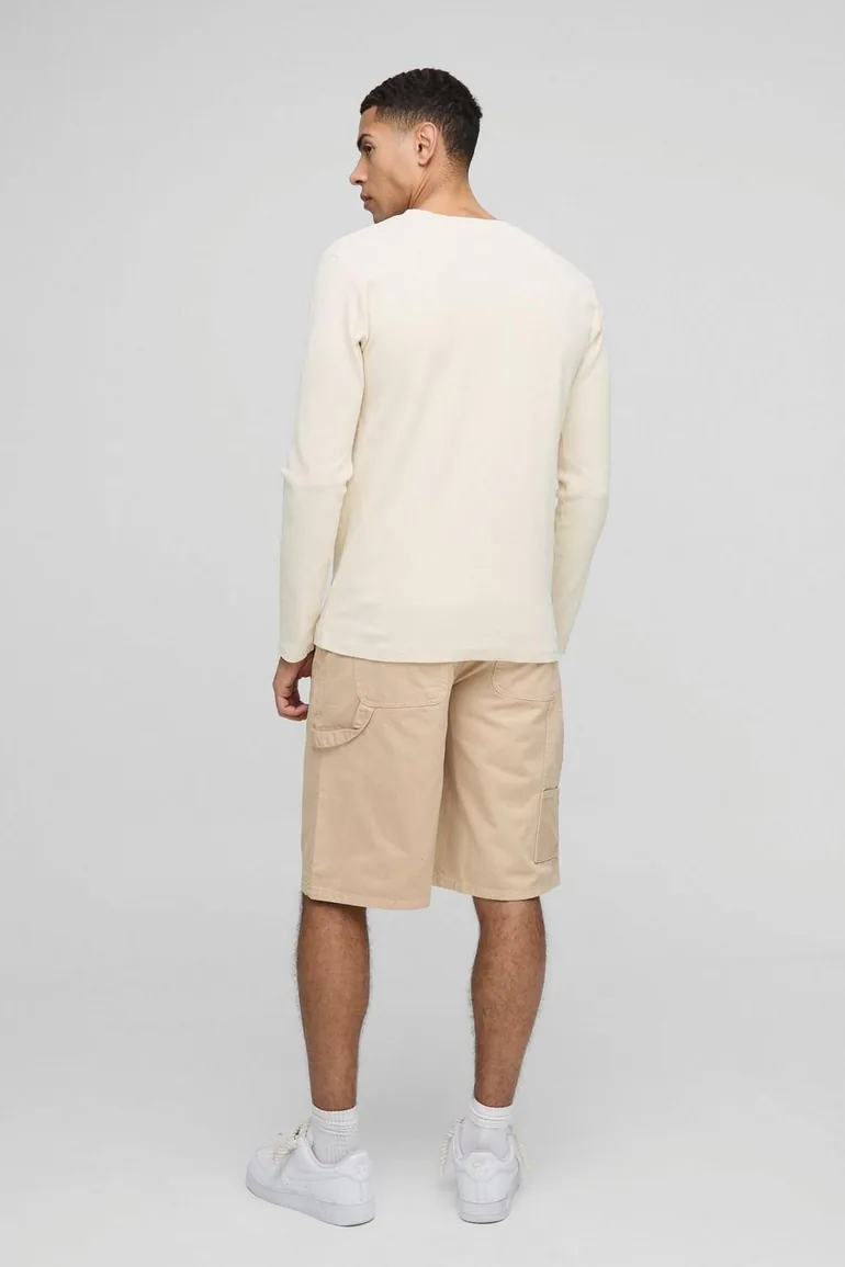 Relaxed Long Length Overdye Carpenter Shorts - 1