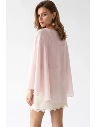 MIXRAY Loose Chiffon Crew Neck Blouse - 4