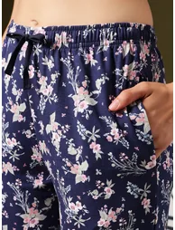 Floral Print Button-Down Shirt and Pyjama Set - 3