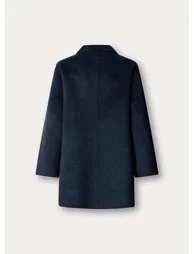 Wool Blend Coat with Integrated Scarf - 2