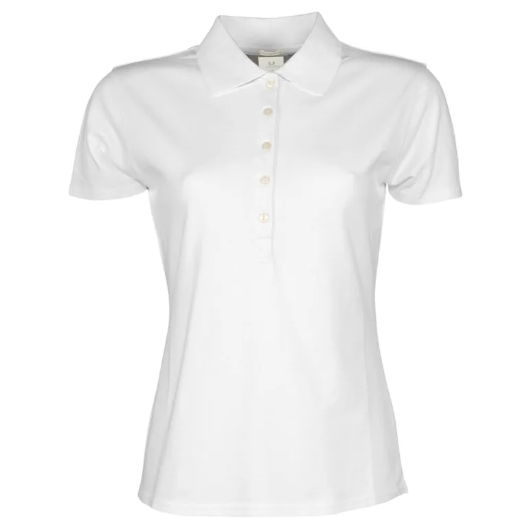 Tee Jays Womens/Ladies Luxury Stretch Short Sleeve Polo Shirt - White