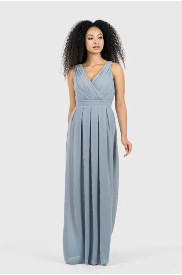 TFNC Kesha Grey Blue Maxi Dress