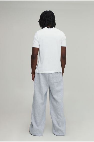 Tall Wide Leg Abstract Printed Double Waistband Joggers - grey marl product thumbnail 3