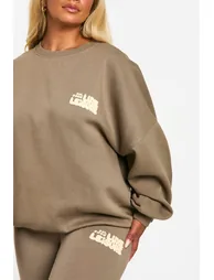 Plus Puff Print Legging Tracksuit - chocolate - 3