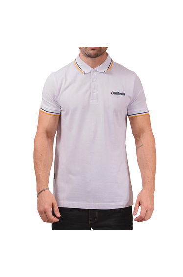 Lambretta Mens SS25 Twin Tip Polo Shirt - White/Black