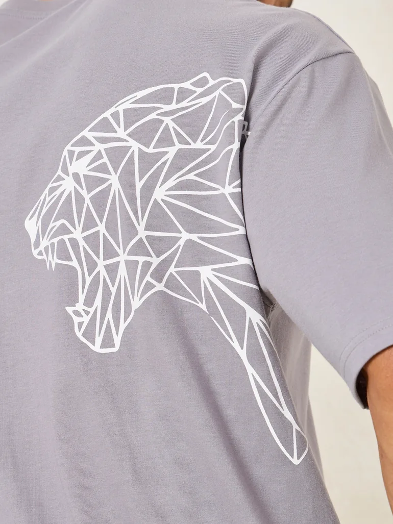 Tiger Graphic Print Oversized T-Shirt - 3