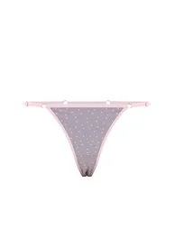 Pink-Multicolored 3-Piece Single Jersey Heart Thong Panties - 3