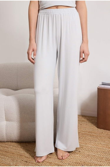 Light Blue 3-Piece Lace Viscose Knitted Pajamas Set product thumbnail 3