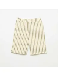 Striped Knit Shorts BEIGE - 2