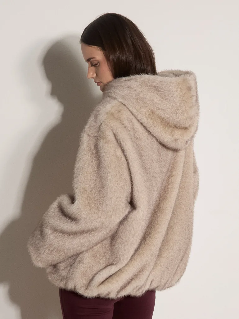 Soft Faux Fur Hooded Jacket - 4