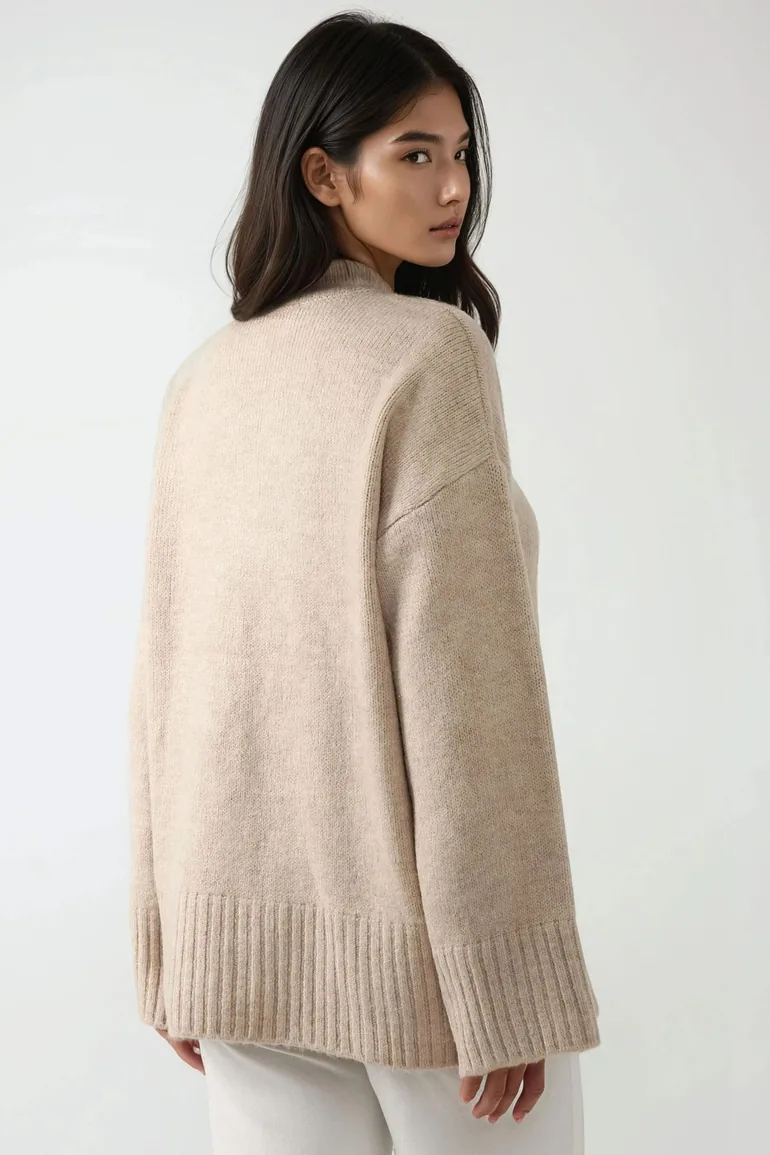Thick Knit Crew Neck Sweater - 3