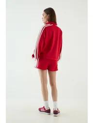 DSGN Studio Tricot Side Stripe Funnel Neck Track Jacket - red - 2
