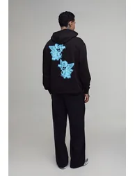 Tall Black Regular Spray Renaissance Print Hoodie - black - 2