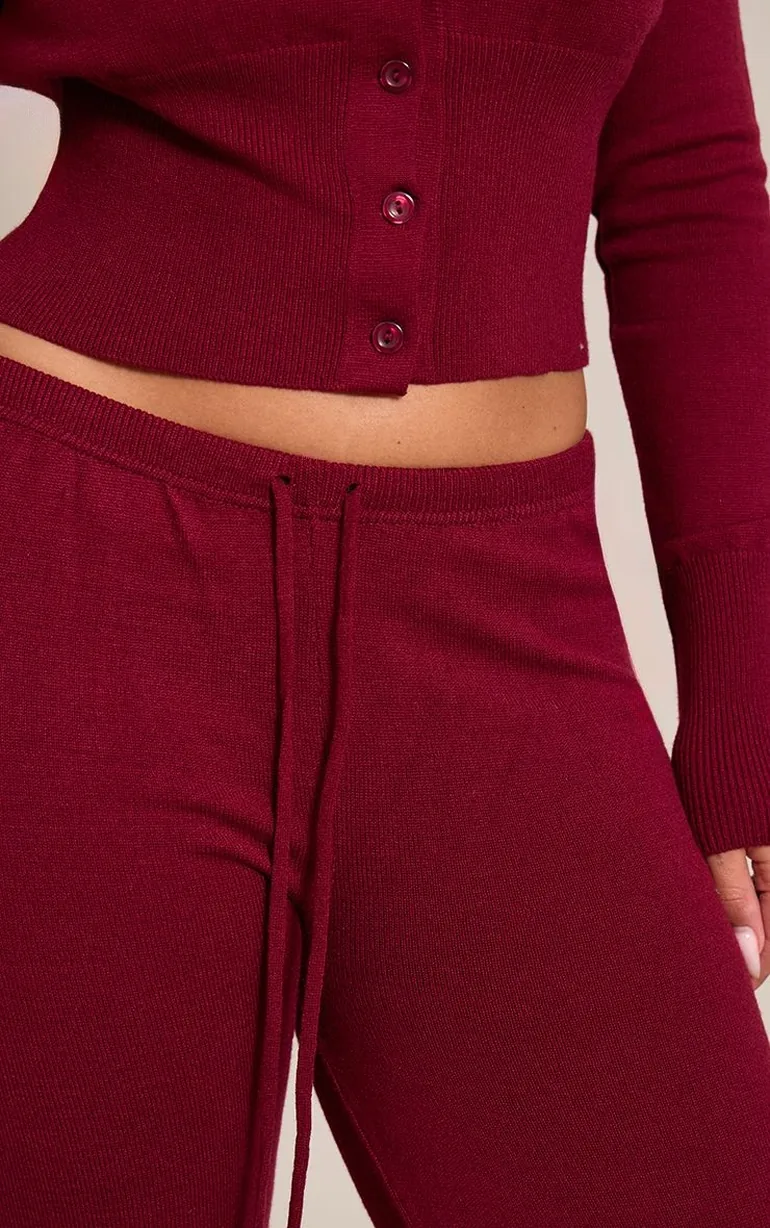 Shape Wine Knitted Tie Waist Trousers - 3