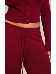 Shape Wine Knitted Tie Waist Trousers - 3